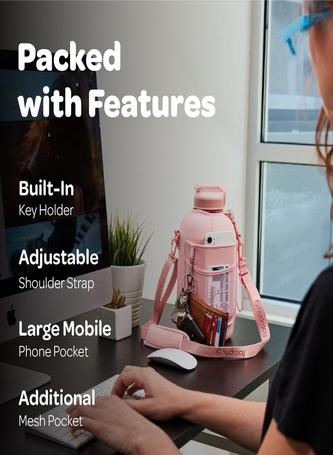 Hydracy Water Bottle with Sleeve with Pockets - 2.3 L Water Bottle with Straw and Handle - BPA Free Water Bottle with Time Marking - Bottle Leak-Proof - Sports and Outdoor Water Bottle - Image 4