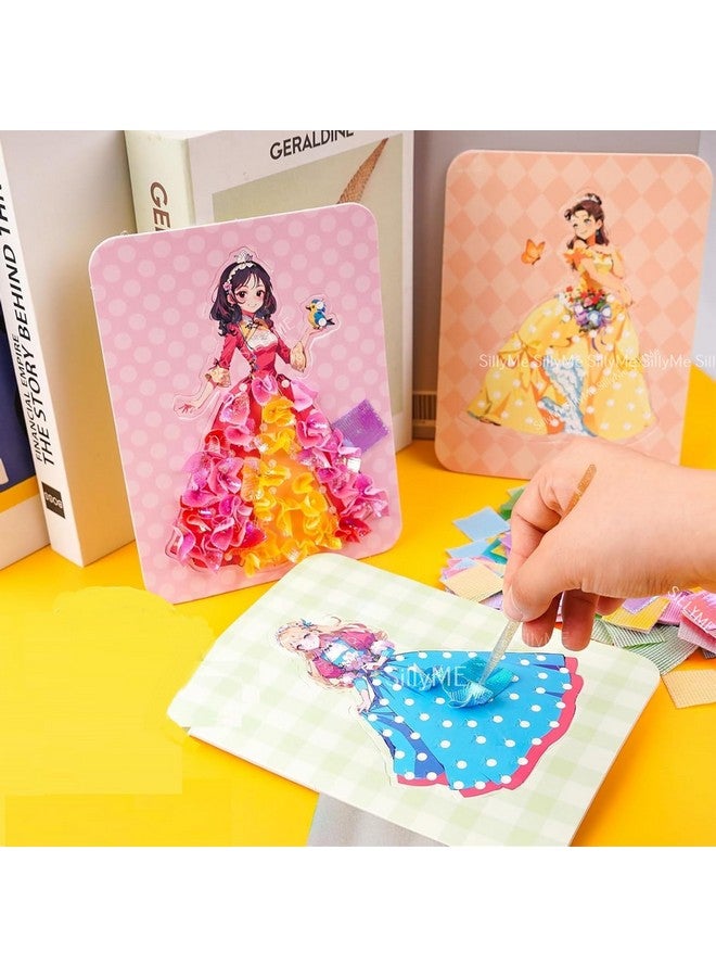 سيلي مي مجموعة أدوات ثقب الثقب المصنوعة يدويًا من 5 قطع - طقم قماش فستان الدمية - فن ثقب الثقب الإبداعي - لغز الرسم بالثقب - نشاط هدية عيد ميلاد للبنات اصنعها بنفسك للفتيات من سن 2 إلى 5 سنوات - Image 4