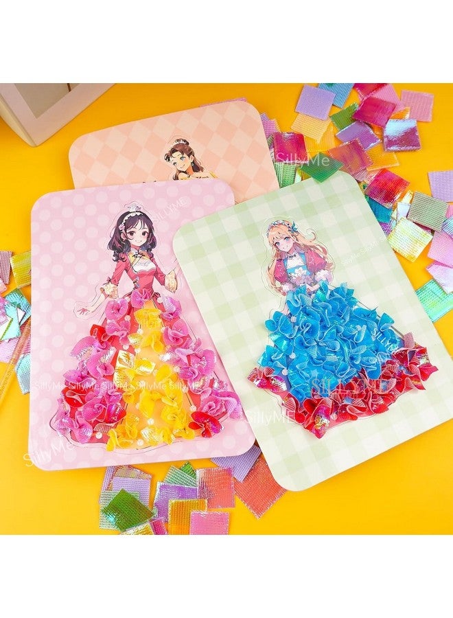 سيلي مي مجموعة أدوات ثقب الثقب المصنوعة يدويًا من 5 قطع - طقم قماش فستان الدمية - فن ثقب الثقب الإبداعي - لغز الرسم بالثقب - نشاط هدية عيد ميلاد للبنات اصنعها بنفسك للفتيات من سن 2 إلى 5 سنوات - Image 3