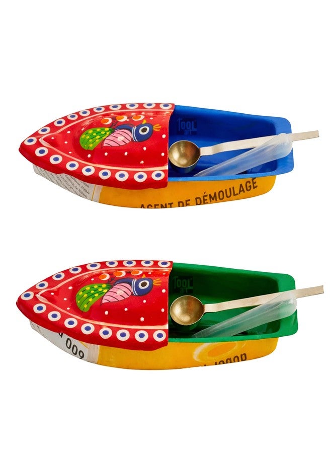 Toolart Classic Steam Powered Tin Metal Pop Pop Boat, Candle Powered Putt Putt Water Toy with Vintage Design, Multicolor (rg_steam_Boat_RD2S) - Image 2