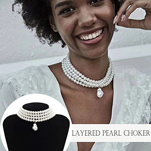 EIELO 16 Pcs Artificial Pearl Necklace Earrings Set for Women Simulated Pearl Bracelet Faux Pearl Necklace Dangle Earrings Jewelry Set - Image 2