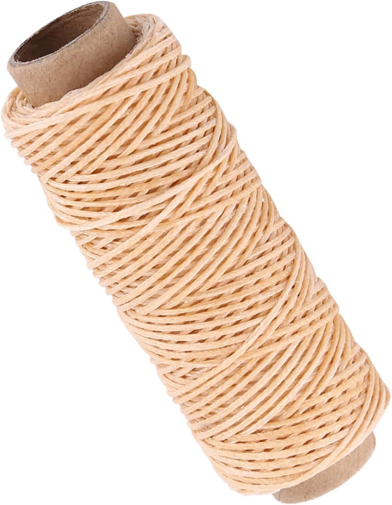 Waxed Sewing Thread, Flat Strong Durable Thread, 1mm Width 50m Length with Comfortable Touch, Ideal for Leather, Shoe Repair, Hand Stitching & Crafts (Original Color) - Image 3