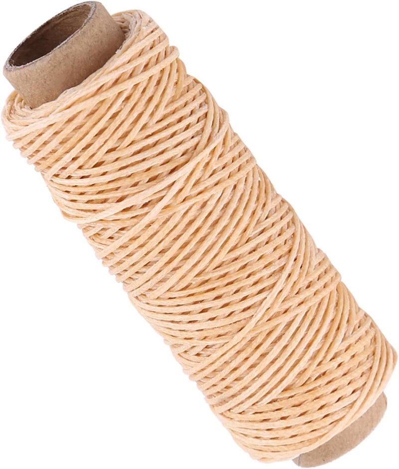 Waxed Sewing Thread, Flat Strong Durable Thread, 1mm Width 50m Length with Comfortable Touch, Ideal for Leather, Shoe Repair, Hand Stitching & Crafts (Original Color) - Image 5