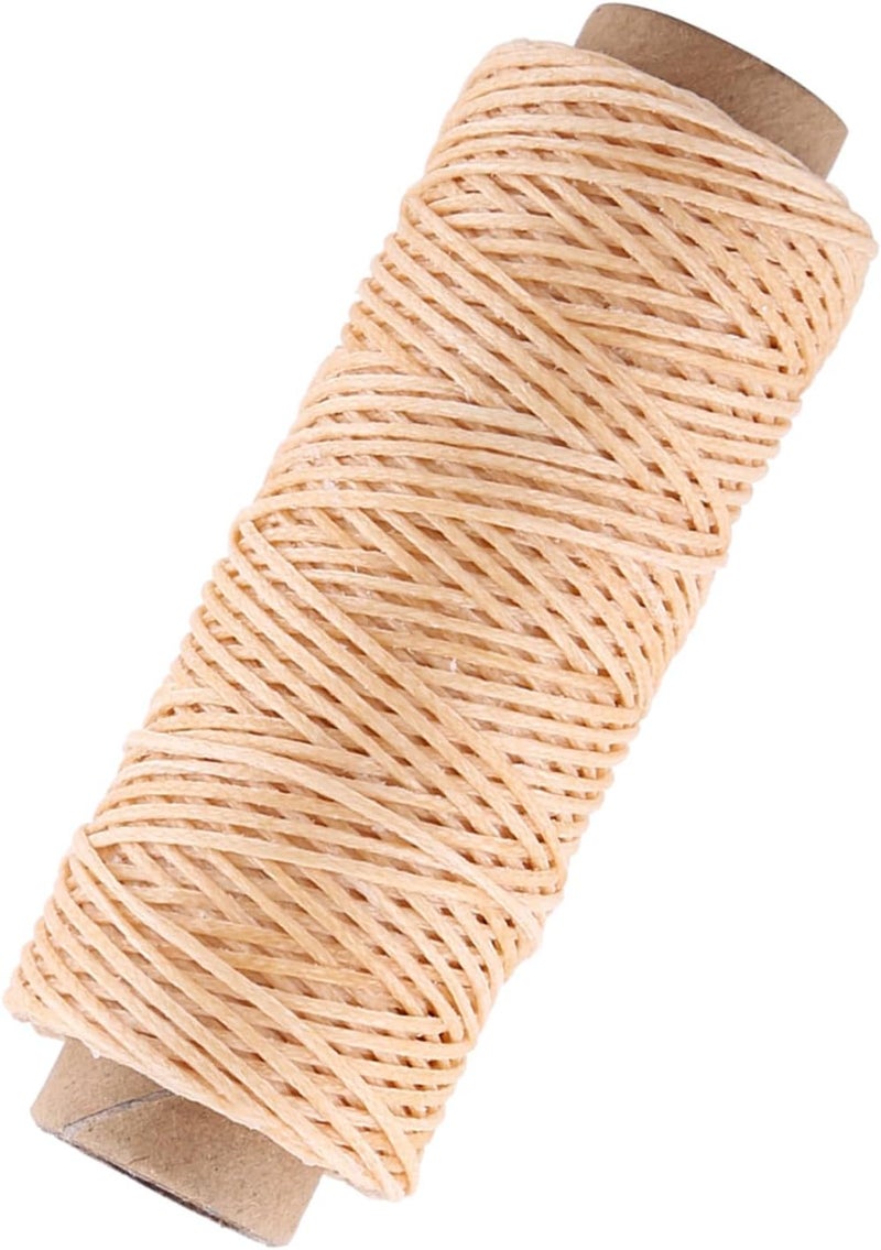 Waxed Sewing Thread, Flat Strong Durable Thread, 1mm Width 50m Length with Comfortable Touch, Ideal for Leather, Shoe Repair, Hand Stitching & Crafts (Original Color) - Image 2
