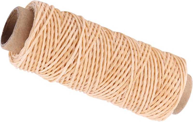 Waxed Sewing Thread, Flat Strong Durable Thread, 1mm Width 50m Length with Comfortable Touch, Ideal for Leather, Shoe Repair, Hand Stitching & Crafts (Original Color) - Image 4