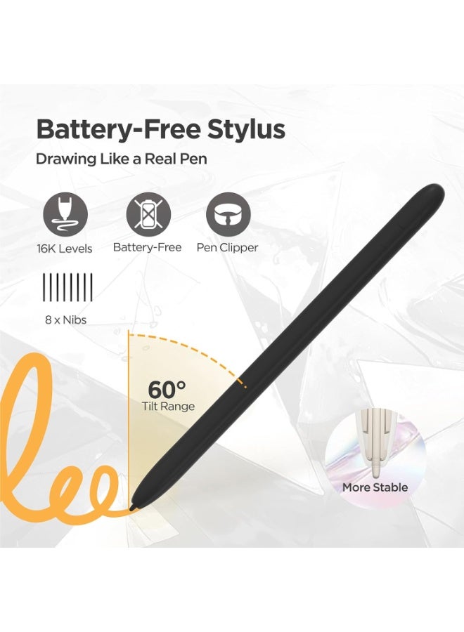 Q6 Drawing Tablet for Phone Pad PC with 6 Hot Keys - Graphic Tablet Adjustable Drawing Mode Writing Tablet Mobile Drawing/Online Class/Office Notes Compatible with MacOS/Windows/Chrome OS/Android