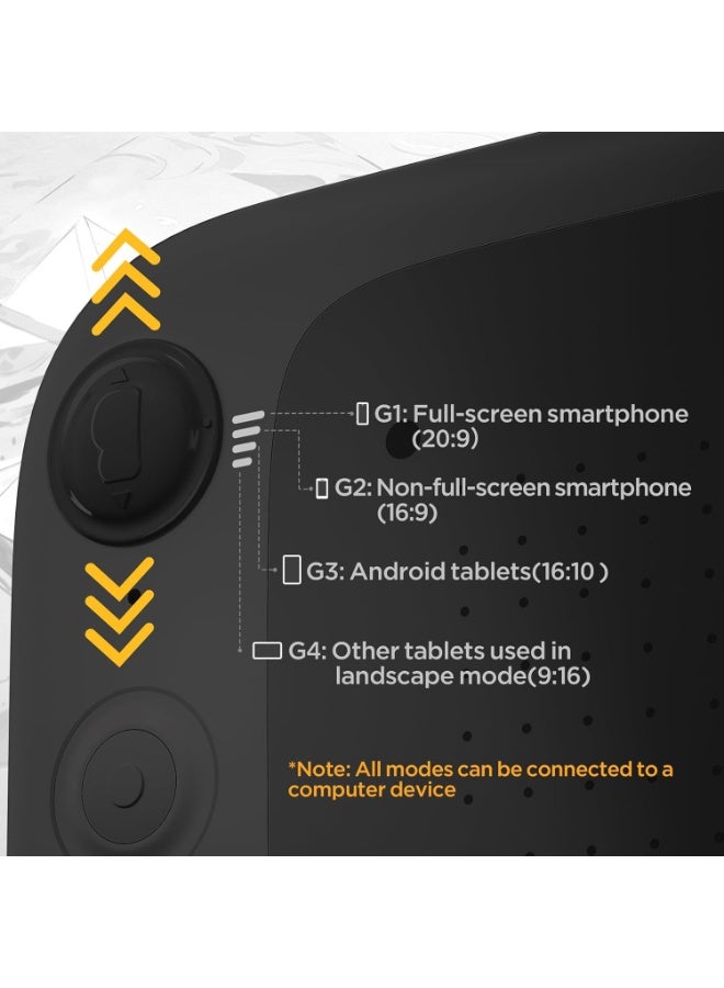 Ugee Q6 Drawing Tablet for Phone Pad PC with 6 Hot Keys - Graphic Tablet Adjustable Drawing Mode Writing Tablet Mobile Drawing/Online Class/Office Notes Compatible with MacOS/Windows/Chrome OS/Android  - Image 3