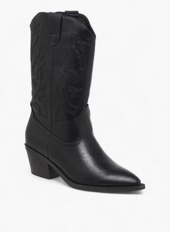 Flora Bella By Shoexpress Women Embroidered High Shaft Boots - Image 3