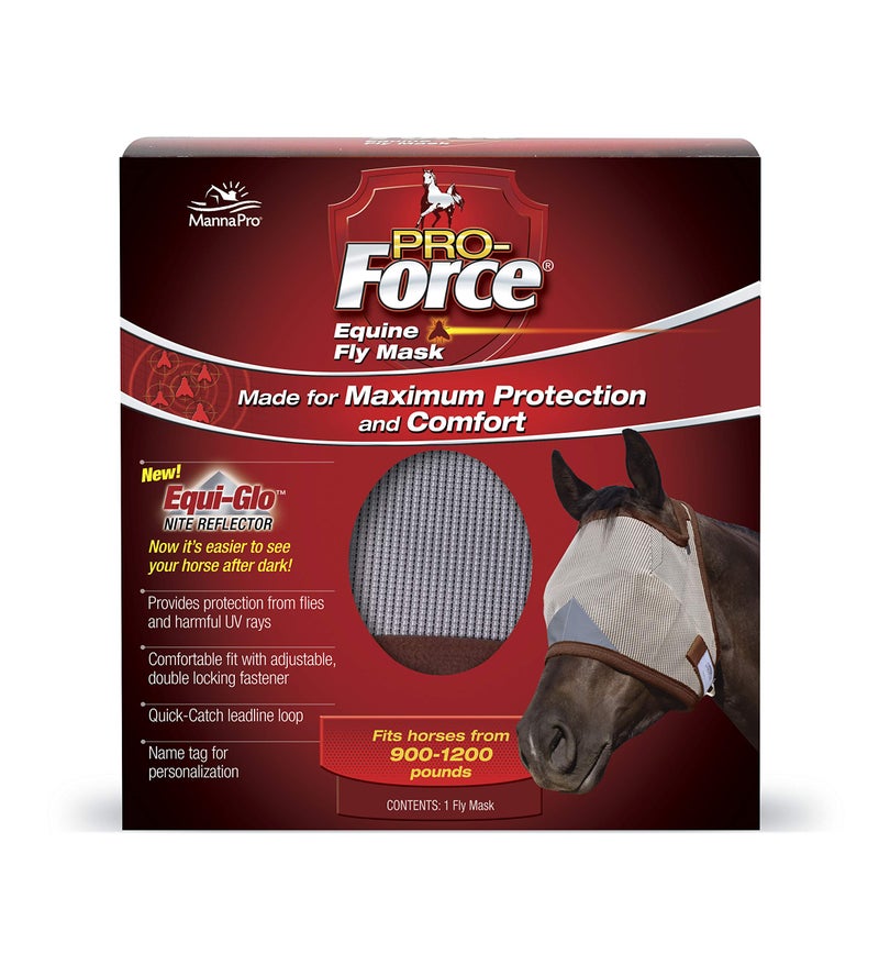 Manna Pro Pro-Force Equine Fly Mask - Horse Fly Mask with UV Protection - Adjustable Fit for Comfort - Without Ears - Image 1