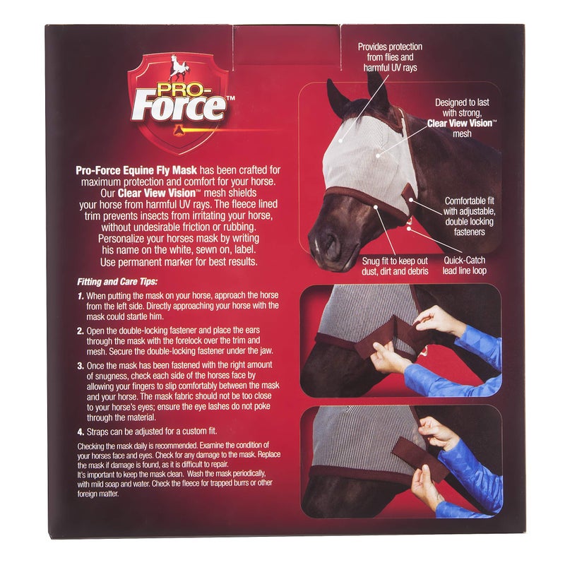 Manna Pro Pro-Force Equine Fly Mask - Horse Fly Mask with UV Protection - Adjustable Fit for Comfort - Without Ears - Image 2