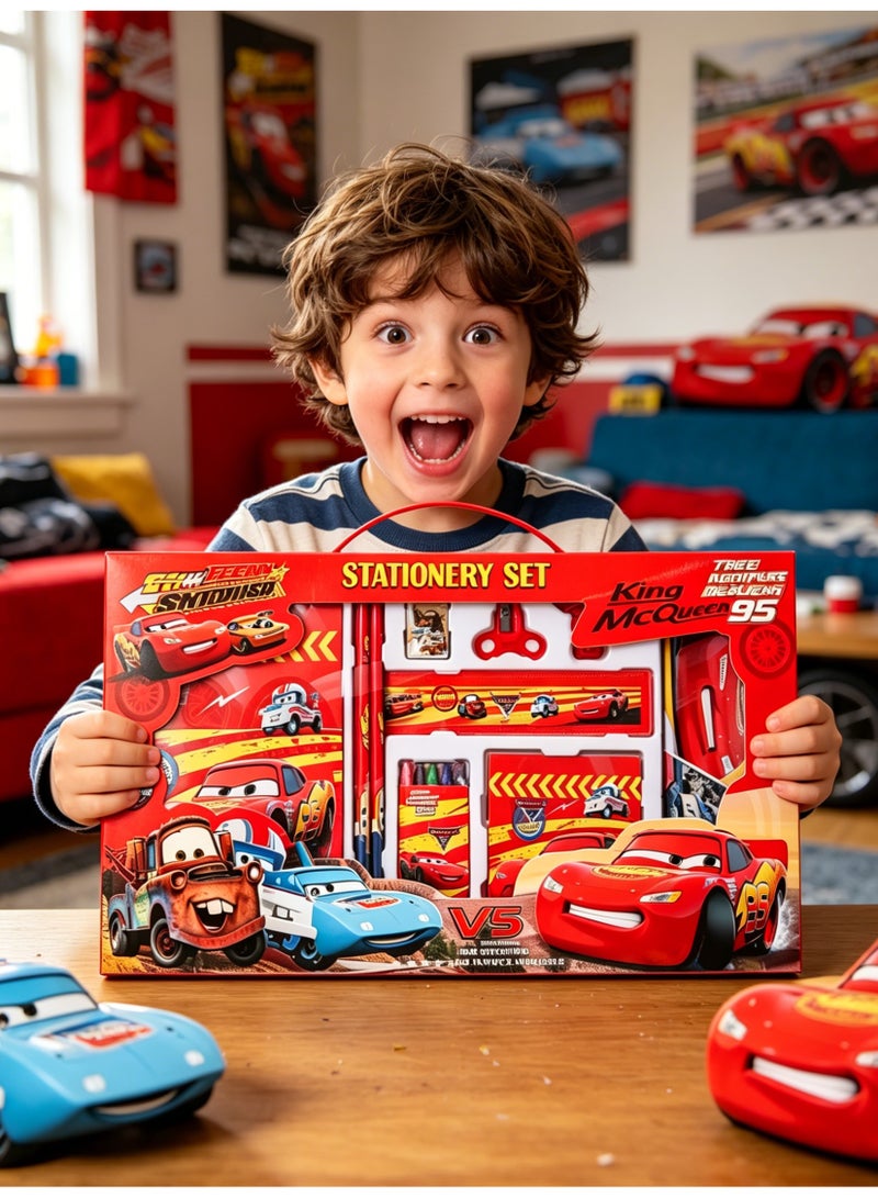 ديزني 16-piece student stationery set, school supplies gift box set, suitable for primary school students, including pencils, erasers, pencil sharpeners-pencil cases-colored crayons-notebooks, etc. Birthday gift for back-to-school season - Image 1