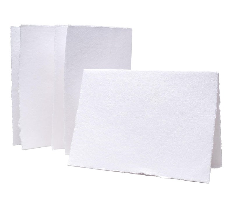 WANDERINGS Handmade Deckle Edge Blank Greeting Cards Envelopes 300 GSM Paper 20 Cards for Invitations Thank Yous Greeting Get Well and Birthday Cards Blank - Image 2