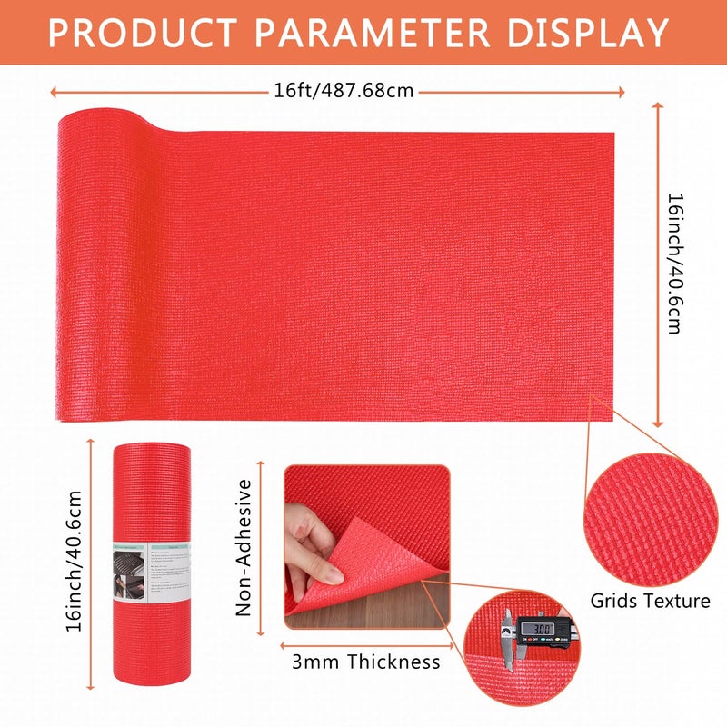 HooTown Foam Toolbox Liner Drawer Mat 1/8 Inch Thick X 16 Inch Wide X 16 Ft Long Red, No Slip for Protecting Cabinet, Garage, Cart, Tool Box - Image 2
