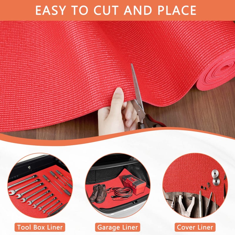 HooTown Foam Toolbox Liner Drawer Mat 1/8 Inch Thick X 16 Inch Wide X 16 Ft Long Red, No Slip for Protecting Cabinet, Garage, Cart, Tool Box - Image 4