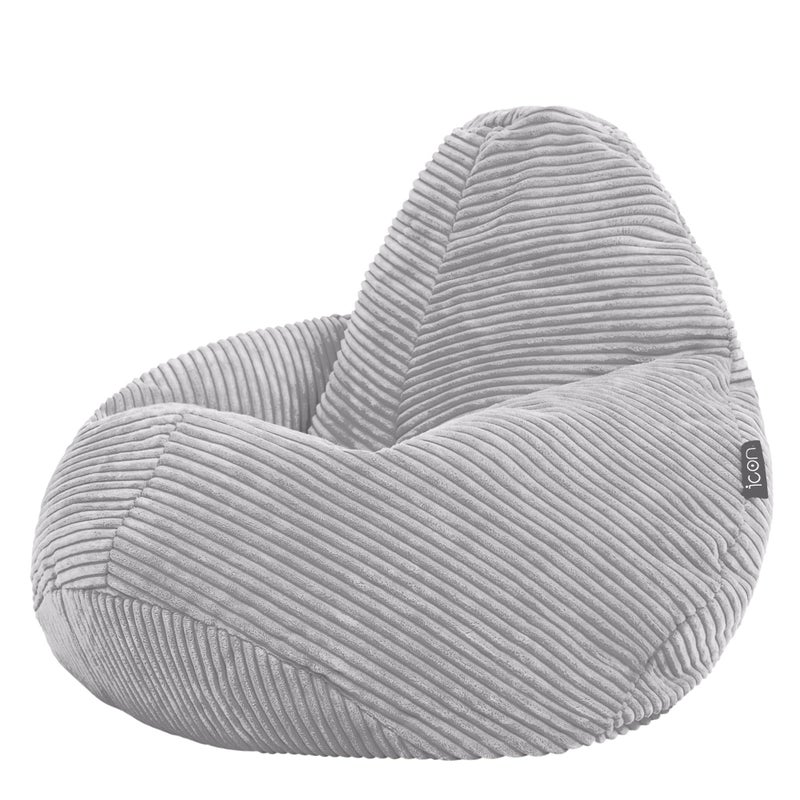 icon Dalton Kids Bean Bag Grey Cord Kids Bean Bag Chair with Filling Included for Girls and Boys Childrens Chair Beanbags for Children Playroom Dcor Bedroom Accessories