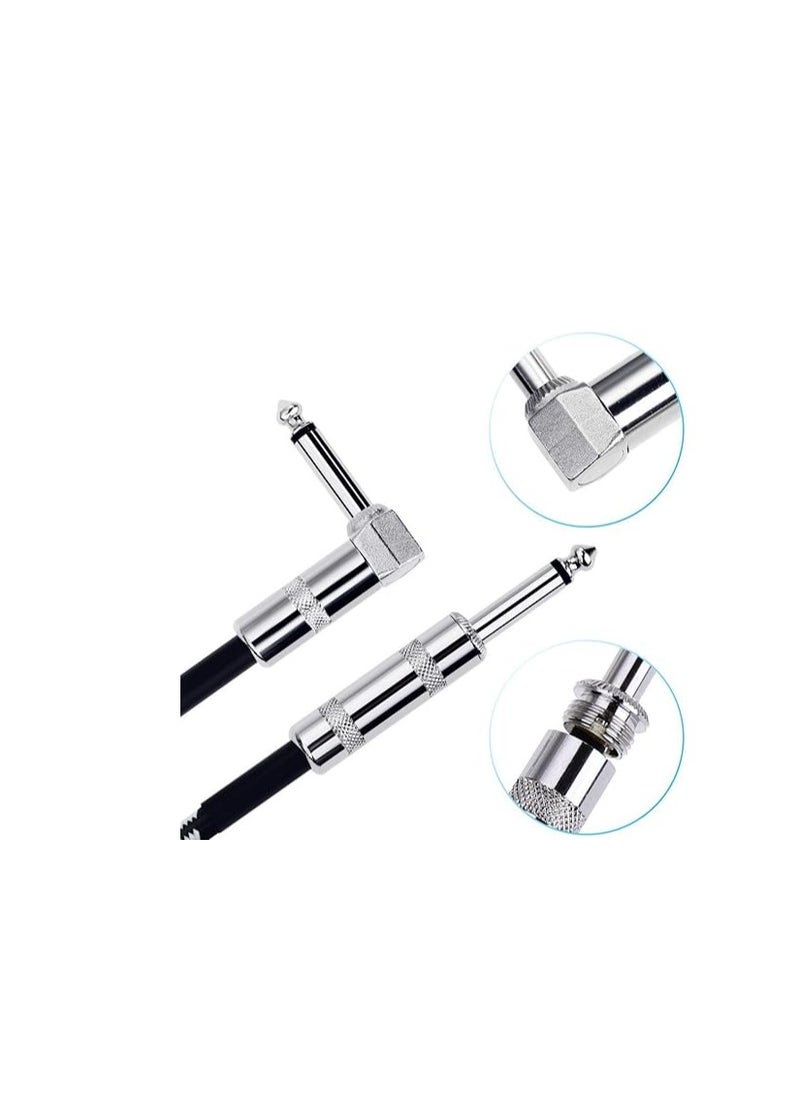 Anpro Guitar Lead Cable 3m (10ft), 6.3mm (1/4") Guitar Instrument Cable for Electric Guitar Bass Keyboard - Straight to L Shape Plugs  - Image 3