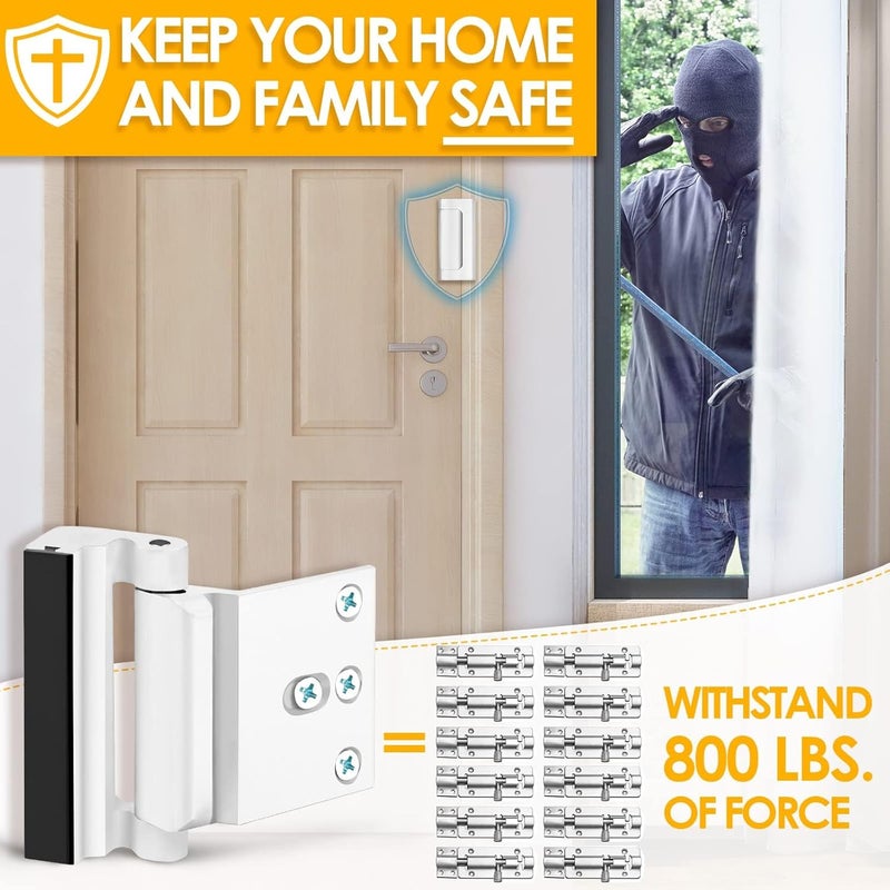 Ever Plus Home Security Door Reinforcement Lock - Child Proof High Security Door Lock Front Door Locks for Kids Safety Withstand 800 lbs Top Door Latch Lock Flip Door Guardian for Inward Swinging Inside Door - Image 2