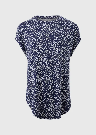 Matalan Navy Patterned Longline T-Shirt