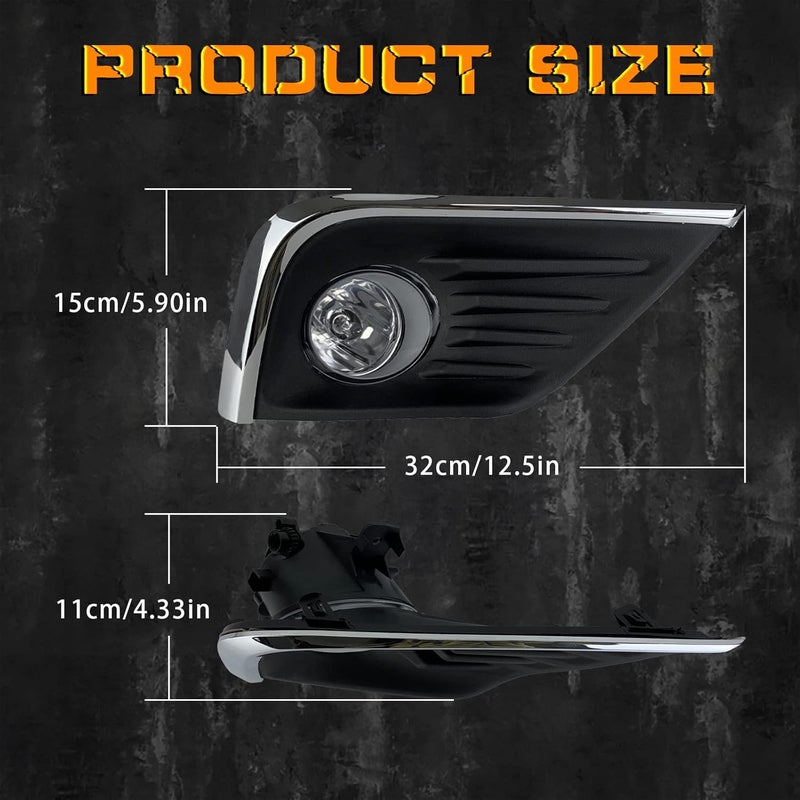 Boxlight Fog Lights with Chrome Replacement for 2016-2018 Nissan Altima - Front Bumper Fog Lamps Set - Image 3