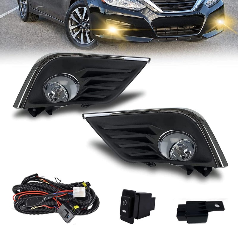 Boxlight Fog Lights with Chrome Replacement for 2016-2018 Nissan Altima - Front Bumper Fog Lamps Set - Image 1