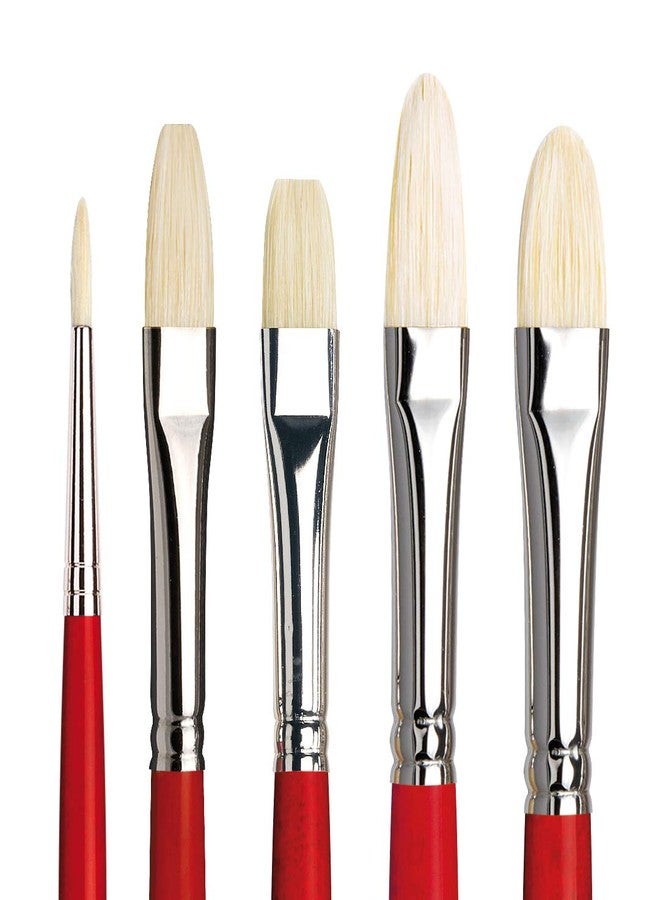 da Vinci Oil & Acrylic Series 4240 Maestro 2 Oil Brush Set, Hog Bristle with Red Handles, 5 Brushes (Series 5023, 5123, 5423, 5923, 5723) - Image 2
