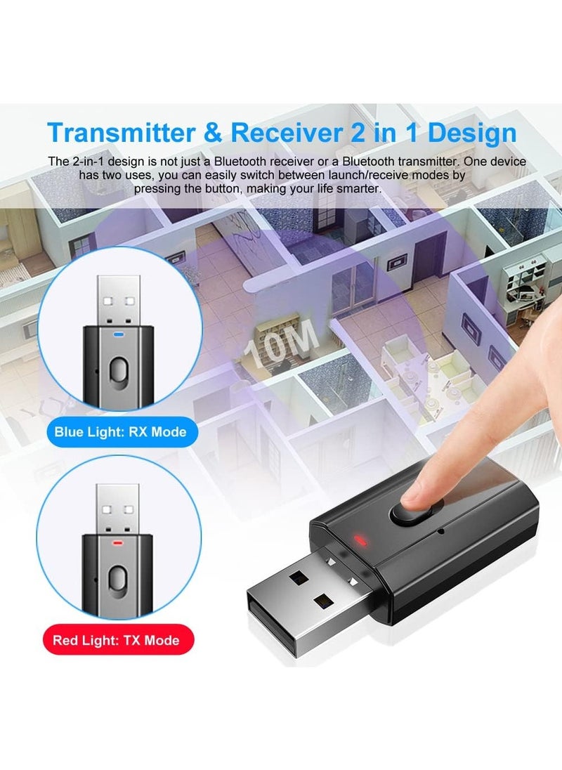 CaseNeo Bluetooth 5.0 Car Adapter, Mini Stereo Transmitter Receiver Wireless 3.5mm Aux Jack Adapter Hands-Free Car Kit Built-in Mic for Car, Home Stereo, Headphones, PC,TV and More  - Image 3