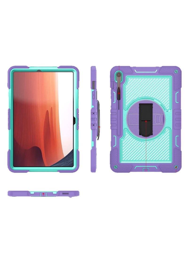 غلاف واقي شامل مضاد للصدمات مع حامل دوار ورباط معصم متوافق مع Samsung Tab S10 FE+، يحتوي على مكان مخصص لقلم S Pen، خفيف الوزن بتثبيت دقيق - Image 5