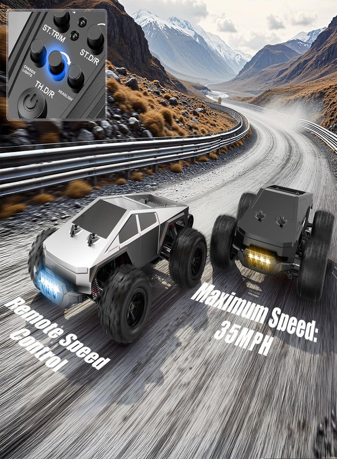 Winproper 1/16 Brushless Fast RC Cars for Adult, 35Mph High Speed Remote Control Car, Cyber RC Truck, 4x4 Monster Truck Toy, 2.4GHz Remote, All Terrain Off-Road Vehicle, Colorful LED Light, Kids Gift - Image 5