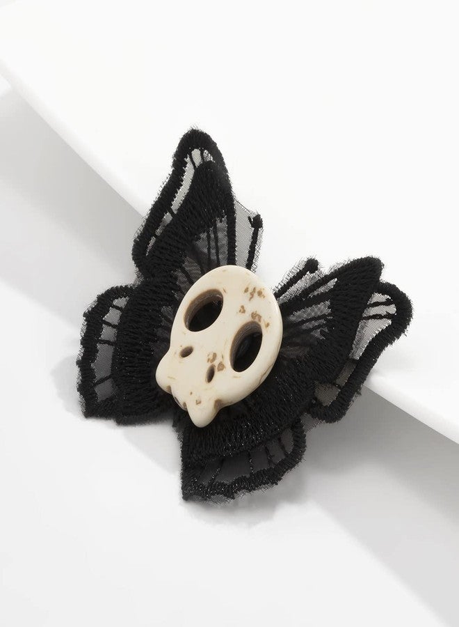 BBTDIN Halloween Skull Hair Clips Butterfly Halloween Skeleton Butterfly Gothic Hairpin BHWH02 (A2-Black) - Image 5