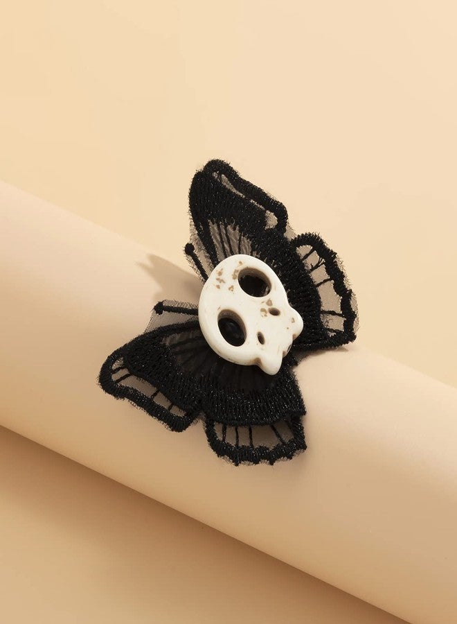 BBTDIN Halloween Skull Hair Clips Butterfly Halloween Skeleton Butterfly Gothic Hairpin BHWH02 (A2-Black) - Image 4