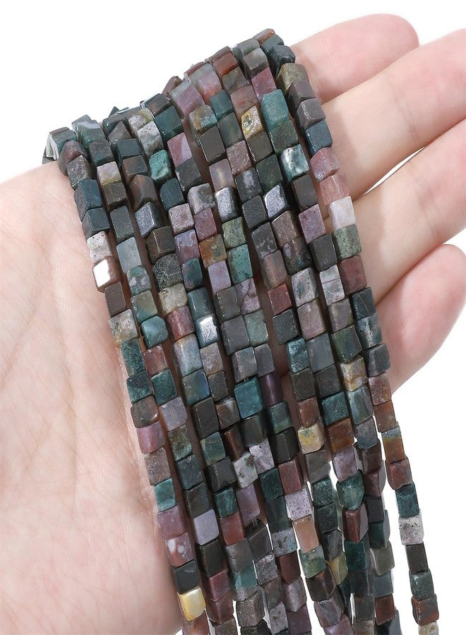 BEADIA Natural Indian Agate Square Stone Beads 4x4mm 85pcs Cube Loose Semi Gemstone Beads for Jewelry Making Design - Image 2