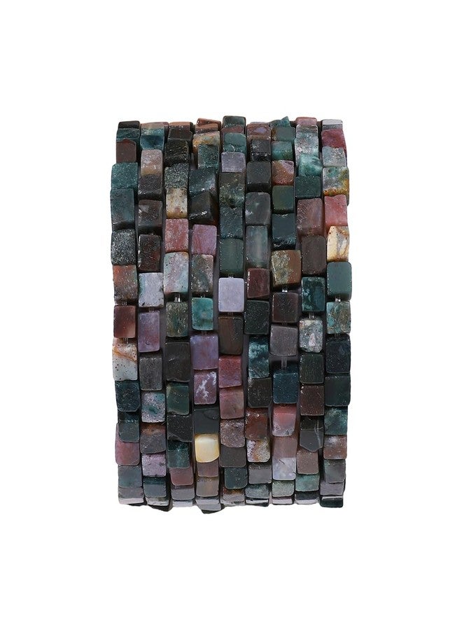BEADIA Natural Indian Agate Square Stone Beads 4x4mm 85pcs Cube Loose Semi Gemstone Beads for Jewelry Making Design - Image 1