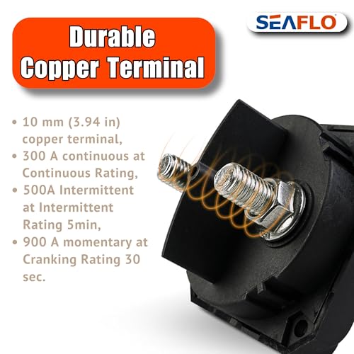 SEAFLO 12V/24V/48V Battery Disconnect Switch Isolator Switch for Marine, Boat, Car, RV, and ATV Vehicles (On/Off) - Image 5