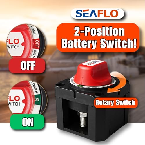 SEAFLO 12V/24V/48V Battery Disconnect Switch Isolator Switch for Marine, Boat, Car, RV, and ATV Vehicles (On/Off) - Image 4