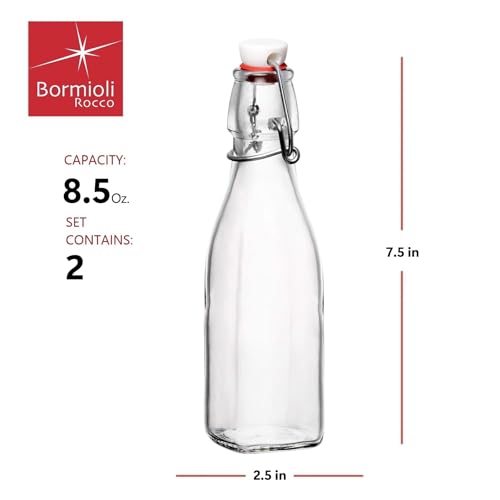 Bormioli Rocco Swing Top Glass Bottle Set of 2 85 oz Kitchen Containers with Airtight Seal Ideal for Homemade Dressings Syrups Infused Oils SmallBatch Beverages Glassware for Kitchen - Image 3