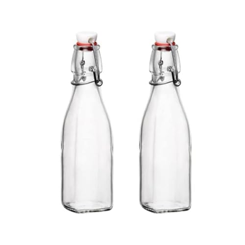Bormioli Rocco Swing Top Glass Bottle Set of 2 85 oz Kitchen Containers with Airtight Seal Ideal for Homemade Dressings Syrups Infused Oils SmallBatch Beverages Glassware for Kitchen - Image 1