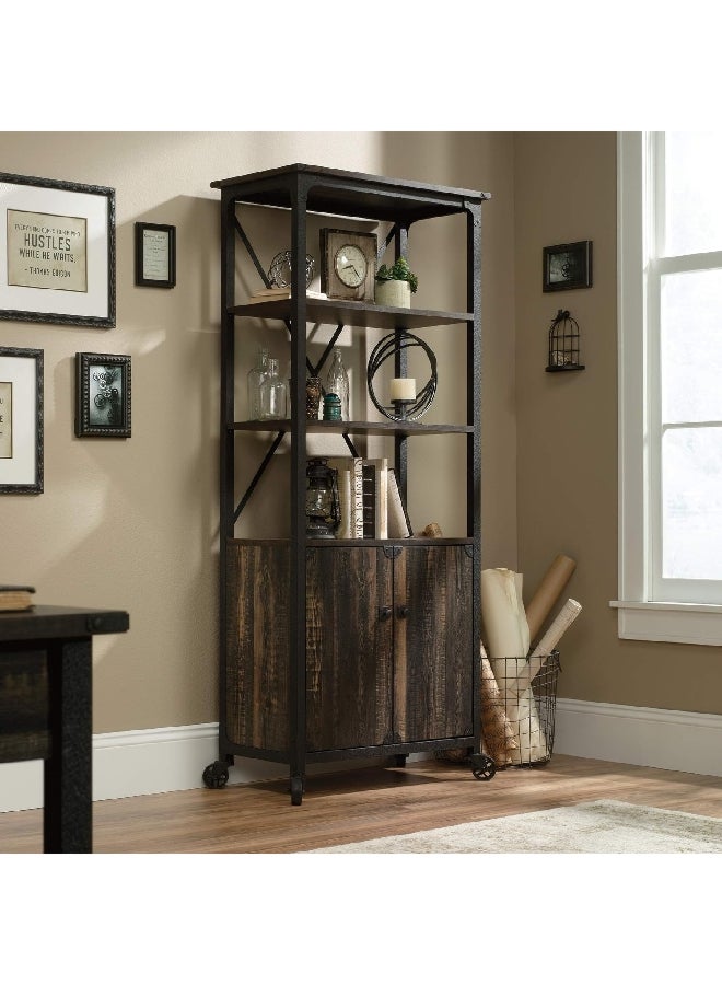 ساودر ستيل ريفر خزانة كتب بأرفف مفتوحة وعجلات وأبواب كربون أوك 69.8 x 17.09 x 31.69 بوصة 423975 - Image 4