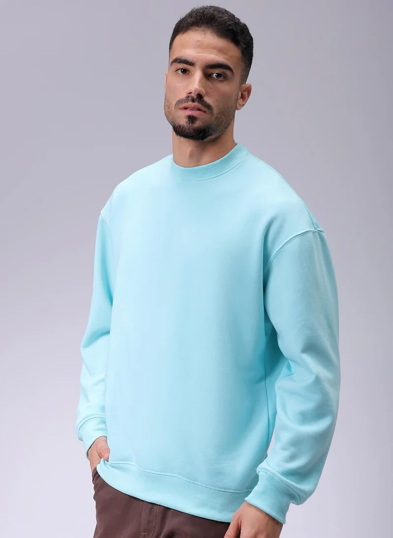 ذا انديان كراج كو Men Oversized Solid Crew Neck Overhead Sweatshirt