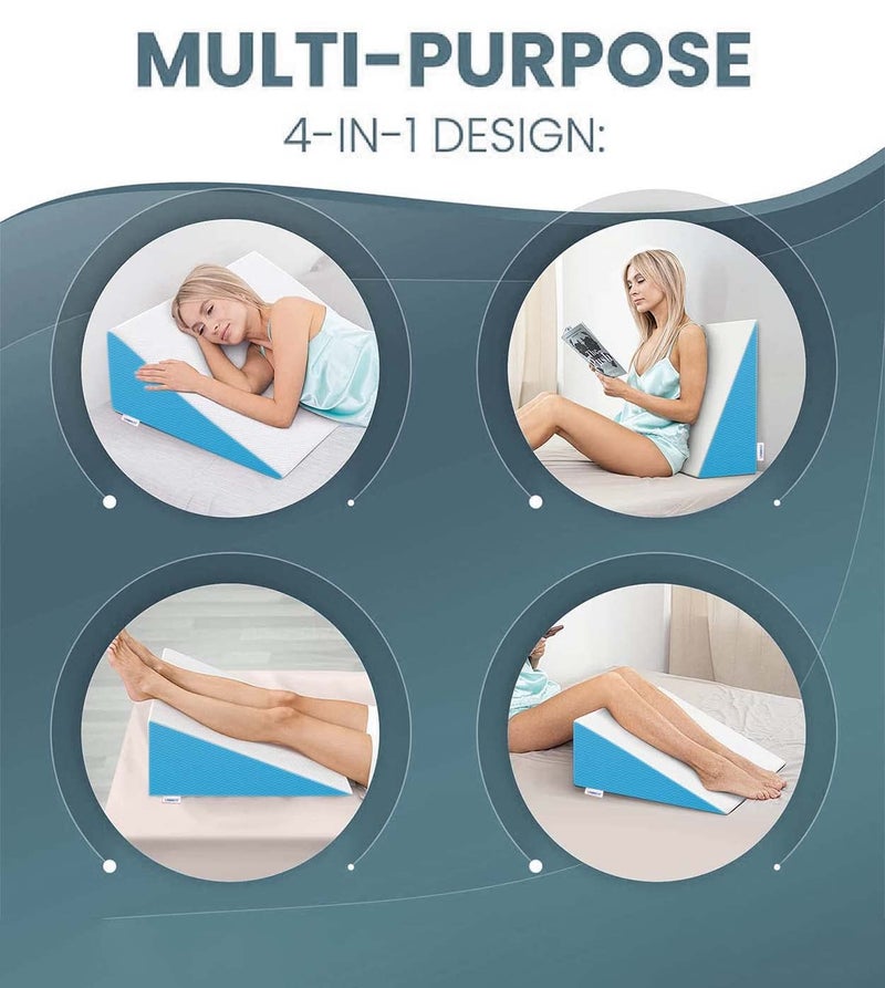 UNBEAT Orthopaedic High Resilience Foam and Memory Foam Pillow Wedge(24X24X11) (Large) - Image 4