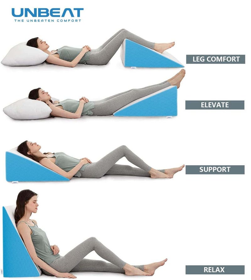 UNBEAT Orthopaedic High Resilience Foam and Memory Foam Pillow Wedge(24X24X11) (Large) - Image 3