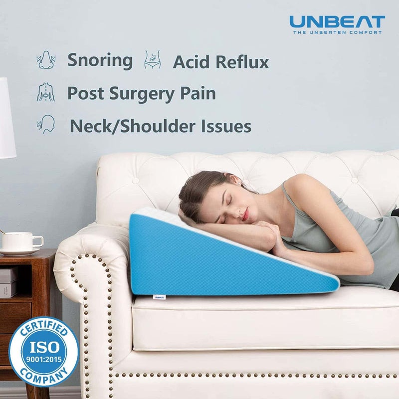 UNBEAT Orthopaedic High Resilience Foam and Memory Foam Pillow Wedge(24X24X11) (Large) - Image 5