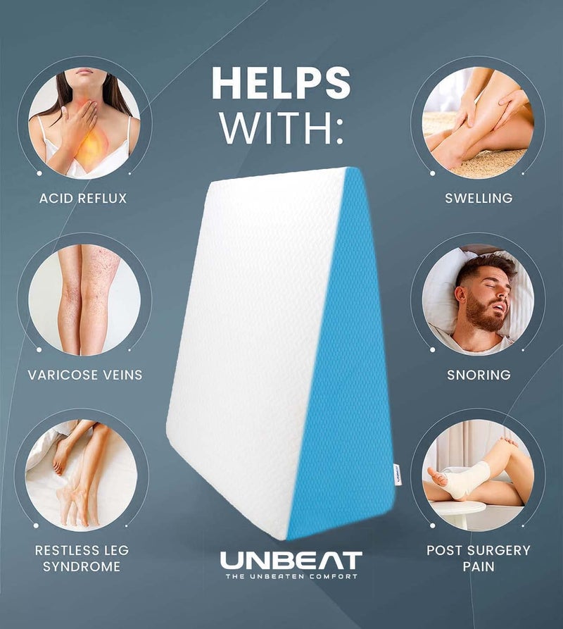 UNBEAT Orthopaedic High Resilience Foam and Memory Foam Pillow Wedge(24X24X11) (Large) - Image 2