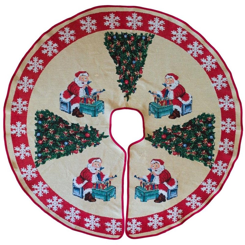 BestPysanky Santa Reading The Gift List by Christmas Tree Skirt 50 Inches