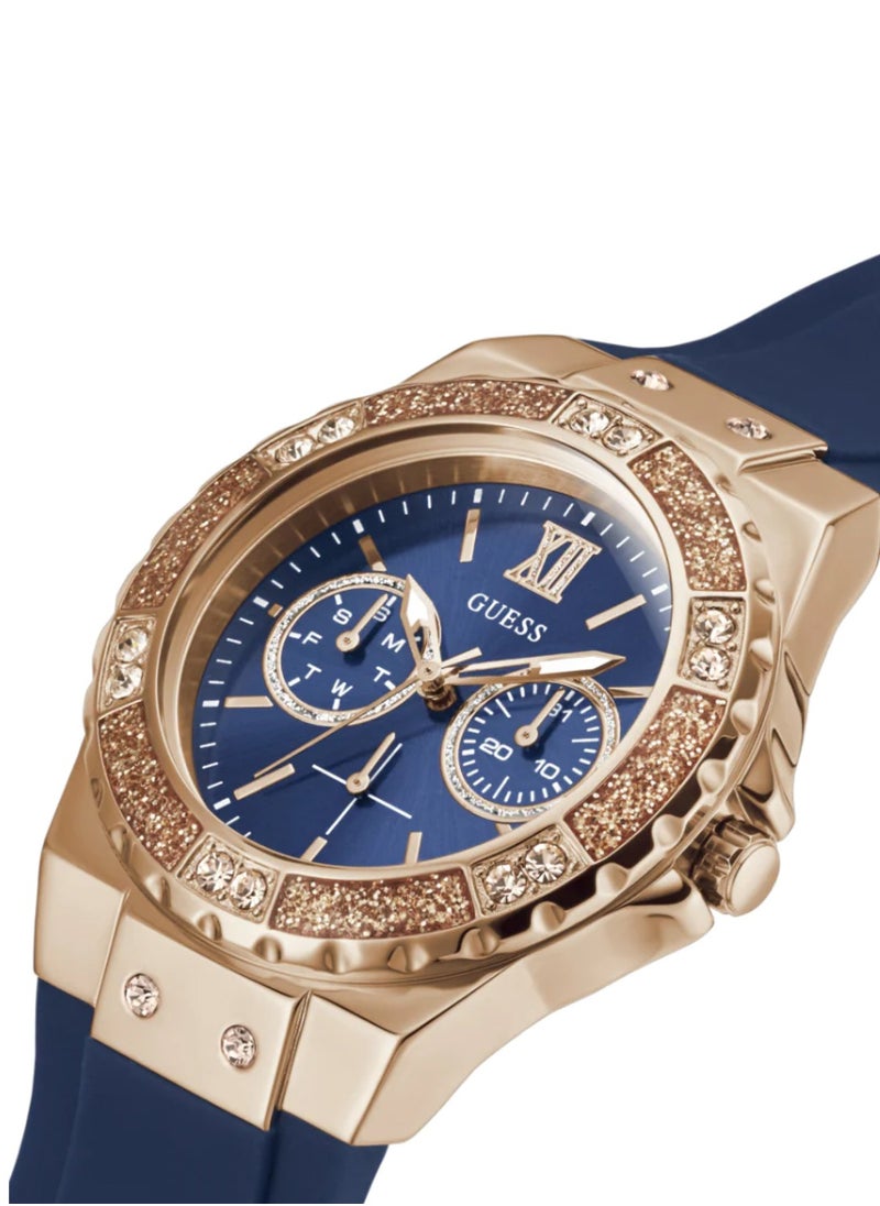 GUESS سوار سيليكون متعدد الوظائف باللون الأزرق الفاتح للنساء - W1053L1 - 38 مم  - Image 4