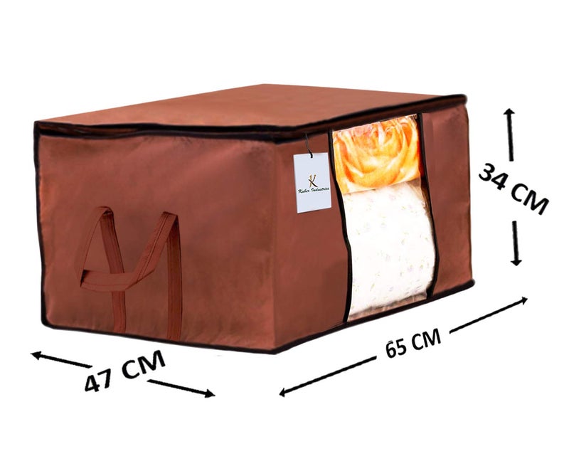 Kuber Industries Underbed Storage Bag Storage Organiser Blanket Cover Set of 2 Dark Brown Extra Large SizeCTKTC23819 - Image 4