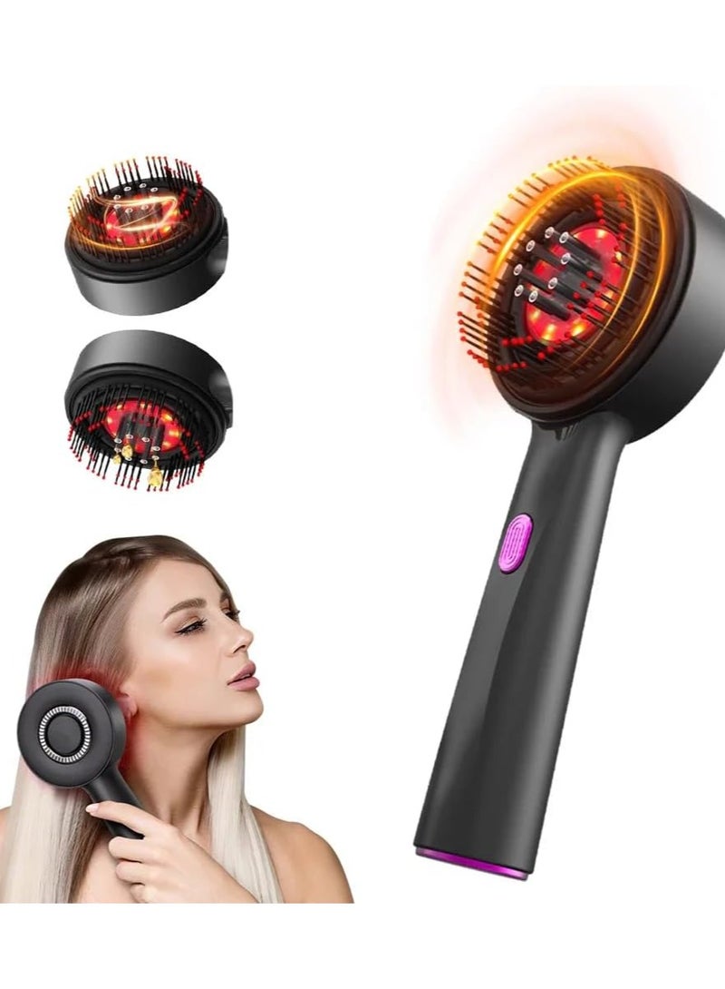 فرشاة تدليك فروة الرأس مع أداة توزيع الزيت، جهاز تدليك فروة الرأس الكهربائي اللاسلكي، تدليك شياتسو للرأس، مقاوم للماء IPX7، مشط تدليك عميق محمول للرأس لنمو الشعر واسترخاء الرأس. - Image 2