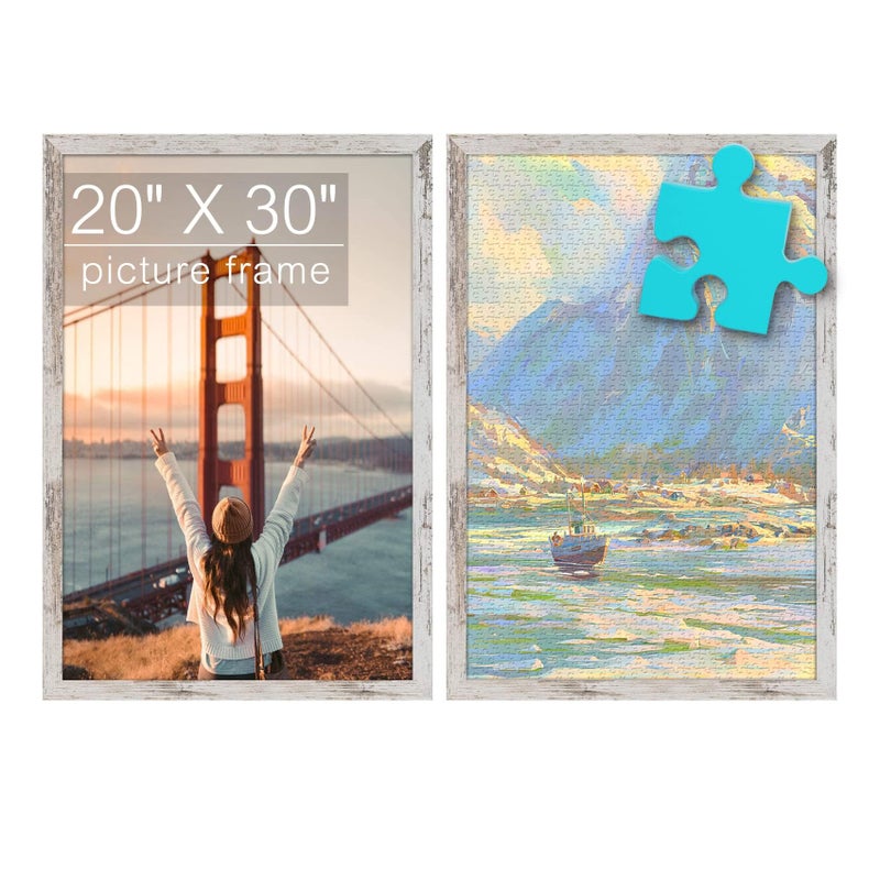 Golden State Art Golden State Art 20x30 Picture Frame 2 Pack  Wood Grain Style  Wide Molding Back Hangers for Wall Display  Great for Photos Gift Pictures Wedding Portraits White 