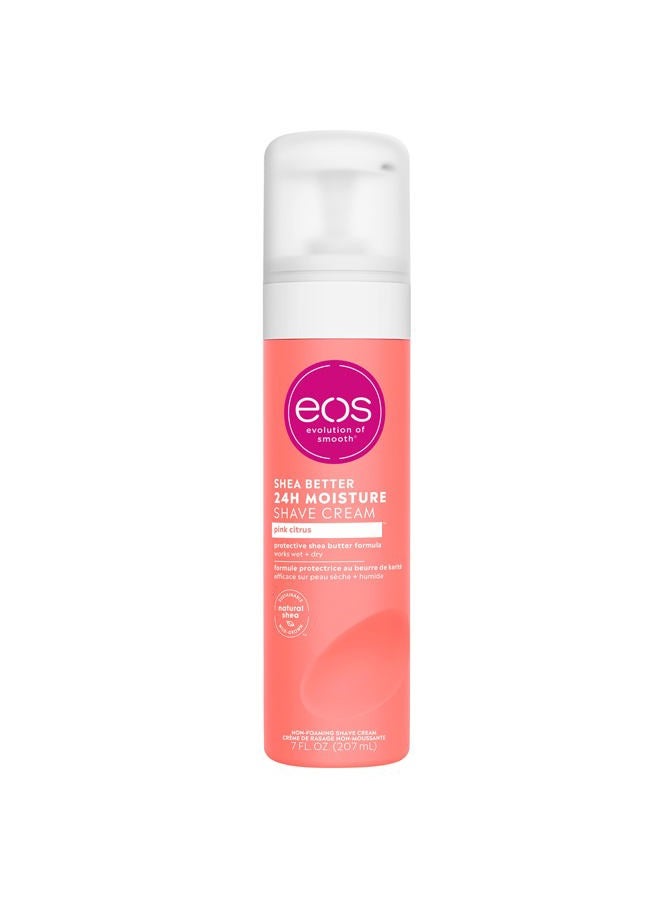 EOS Shea Better Shave Cream for Women- Pink Citrus, 24-Hour Moisture, Made with Natural Shea, Doubles as an In-Shower Lotion, 7 fl oz - Image 1