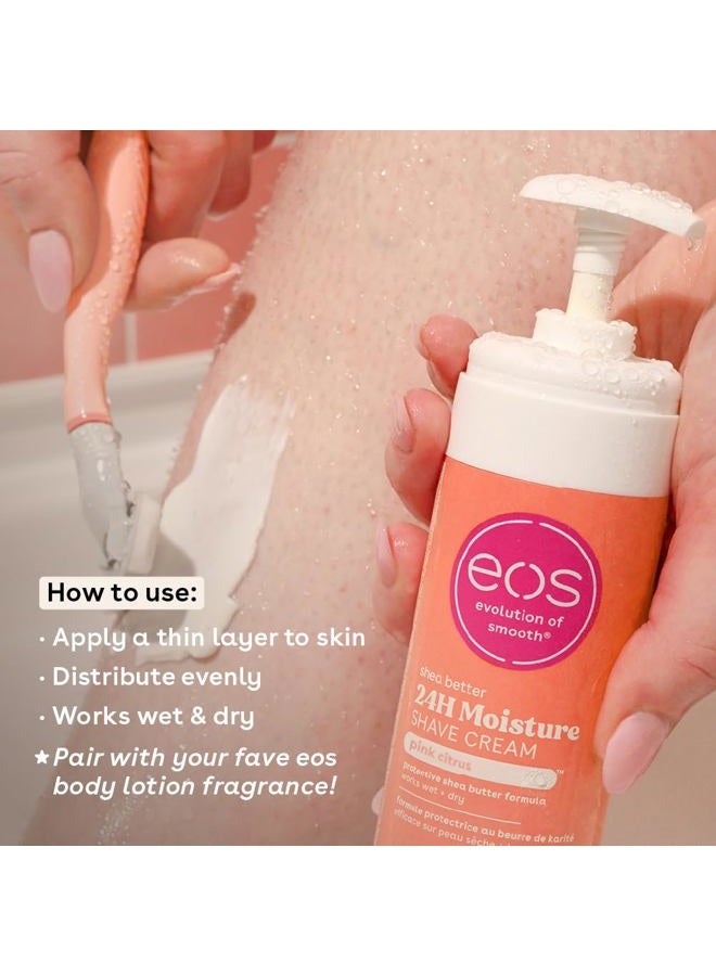 EOS Shea Better Shave Cream for Women- Pink Citrus, 24-Hour Moisture, Made with Natural Shea, Doubles as an In-Shower Lotion, 7 fl oz - Image 3