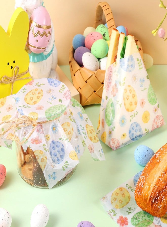 Fabllewavi 150 Sheets Easter Eggs Wax Paper Sheets for Food Deli, 9.8 x 8.3 inch Pastel Color Eggs Patterns Greaseproof Deli Paper for Sandwich Picnic Basket Liner Easter Spring Party Supplies - Image 5